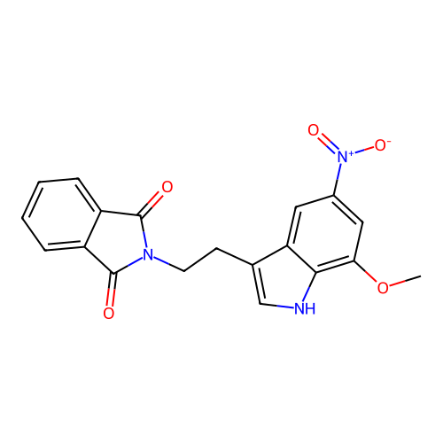 2-[2-(7-methoxy-5-nitro-1H-indol-3-yl)ethyl]-1H-isoindole-1,3(2H)-dione structure