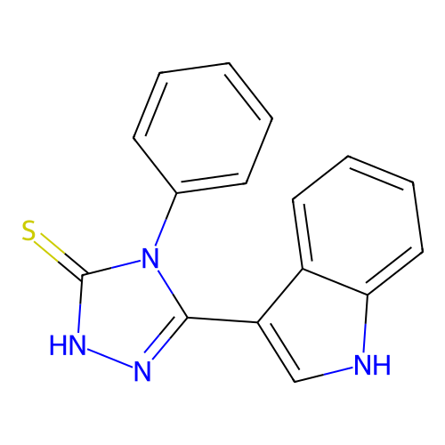 5-(1H-indol-3-yl)-4-phenyl-4H-1,2,4-triazole-3-thiol structure
