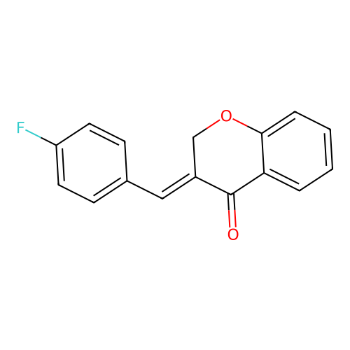 3-[(E)-(4-fluorophenyl)methylidene]-2,3-dihydro-4H-chromen-4-one structure
