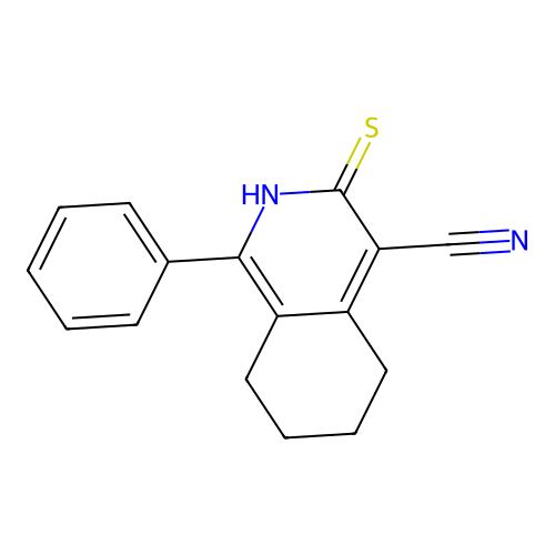 1-Phenyl-3-thioxo-2,3,5,6,7,8-hexahydroisoquinoline-4-carbonitrile structure