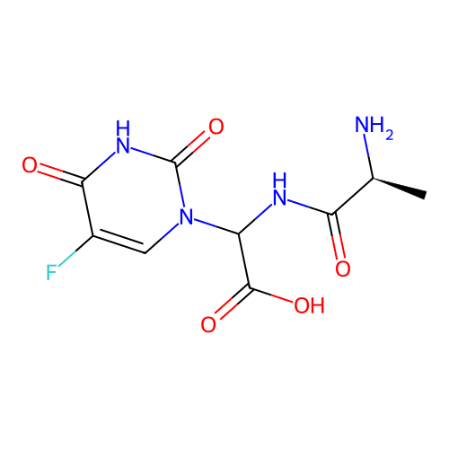 L-alanyl-2-(5-fluorouracil-1-yl)-glycine structure