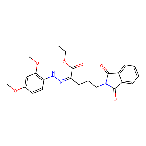 Ethyl 2-[(2,4-dimethoxyphenyl)hydrazono]-5-(1,3-dioxo-1,3-dihydro-2H-isoindol-2-yl)pentanoate structure