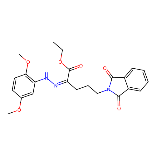 Ethyl 2-[(2,5-dimethoxyphenyl)hydrazono]-5-(1,3-dioxo-1,3-dihydro-2H-isoindol-2-yl)pentanoate structure