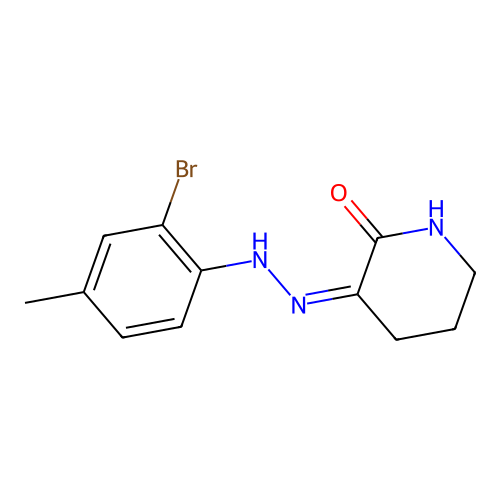 3-[(2-Bromo-4-methylphenyl)hydrazinylidene]piperidin-2-one structure