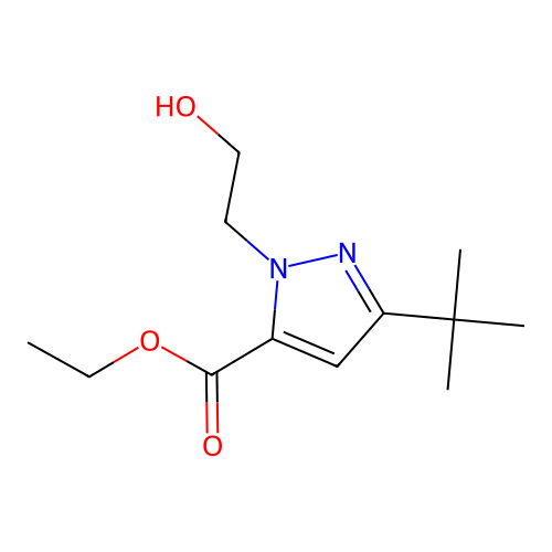 5-tert-Butyl-2-(2-hydroxy-ethyl)-2H-pyrazole-3-carboxylic acid ethyl ester structure