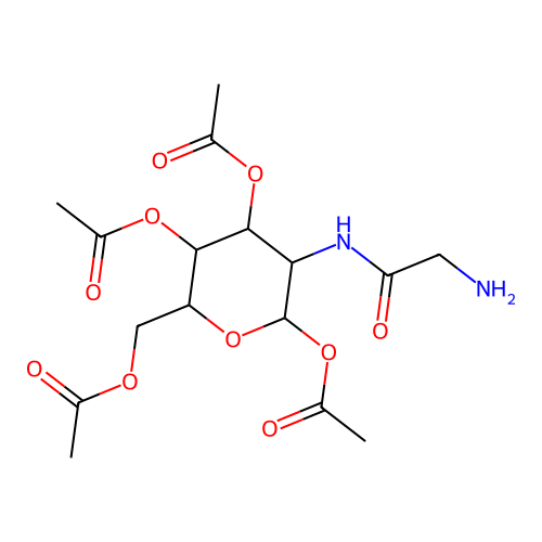 1,3,4,6-Tetra-O-acetyl-2-[(2-aminoacetyl)amino]-2-deoxy-a-D-glucopyranose structure