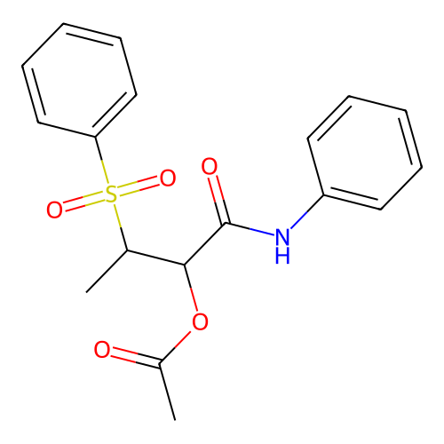 1-Oxo-1-(phenylamino)-3-(phenylsulfonyl)butan-2-yl acetate structure