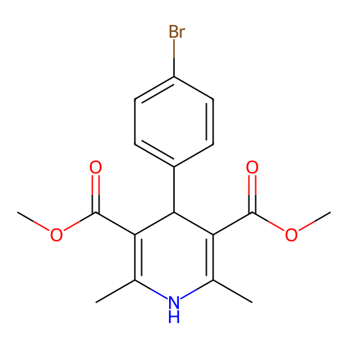 Dimethyl 4-(4-bromophenyl)-2,6-dimethyl-1,4-dihydropyridine-3,5-dicarboxylate structure