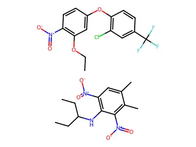 Oxyfluorfen-pendimethalin mixt. structure