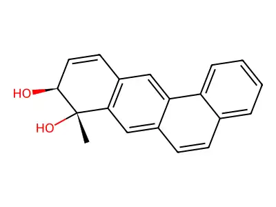 Benz(a)anthracene-8,9-diol, 8,9-dihydro-8-methyl-, trans- structure