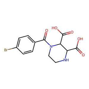 1-(4-溴苯甲酰)哌嗪-2,3-二甲酸 structure