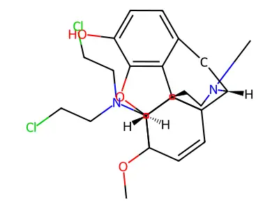 7-(N,N-bis(2-chloroethyl)amino)-6,14-endoethenotetrahydrooripavine structure