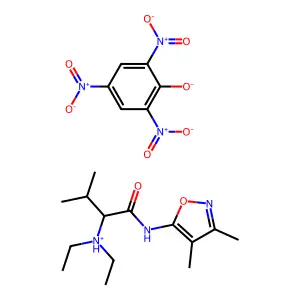 Butyramide, 2-(diethylamino)-N-(3,4-dimethyl-5-isoxazolyl)-3-methyl-, picrate structure