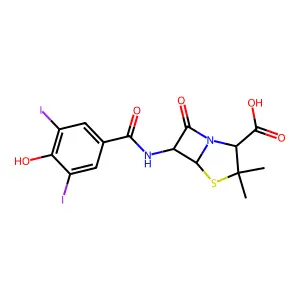 6-(4-Hydroxy-3,5-diiodobenzamido)penicilloic acid structure