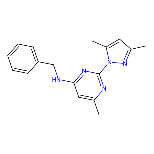 Benzyl-[2-(3,5-dimethyl-pyrazol-1-yl)-6-methyl-pyrimidin-4-yl]-amine structure