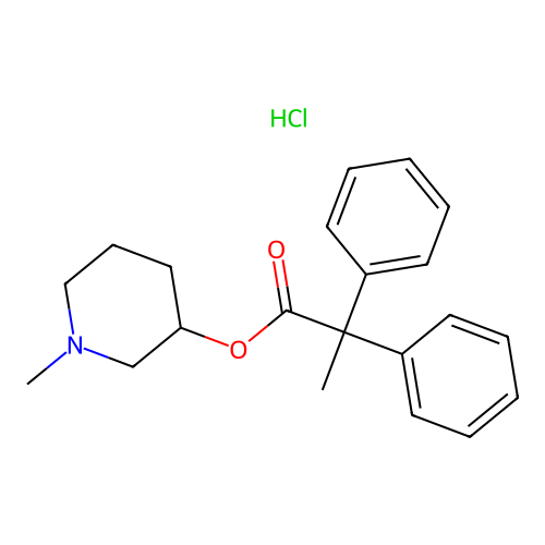 (1-Methylpiperidin-3-yl) 2,2-diphenylpropanoate;hydrochloride structure
