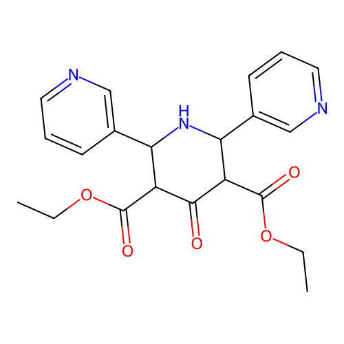 Diethyl 4-oxo-2,6-di(pyridin-3-yl)piperidine-3,5-dicarboxylate structure