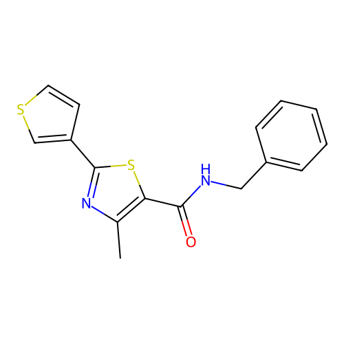N-Benzyl-4-methyl-2-(thiophen-3-yl)thiazole-5-carboxamide structure