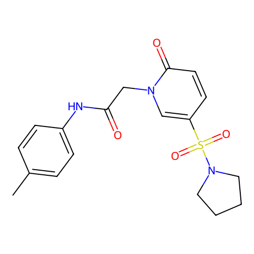 N-(4-methylphenyl)-2-(2-oxo-5-pyrrolidin-1-ylsulfonylpyridin-1-yl)acetamide structure