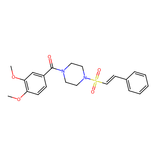 1-(3,4-Dimethoxybenzoyl)-4-(2-phenylethenesulfonyl)piperazine structure