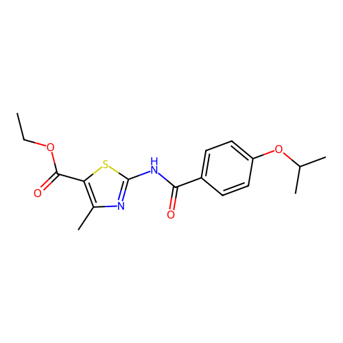 Ethyl 2-[(4-isopropoxybenzoyl)amino]-4-methyl-1,3-thiazole-5-carboxylate structure
