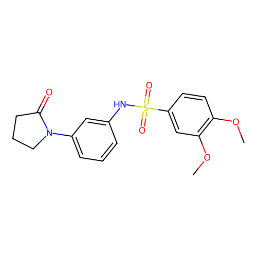 3,4-dimethoxy-N-[3-(2-oxopyrrolidin-1-yl)phenyl]benzene-1-sulfonamide structure