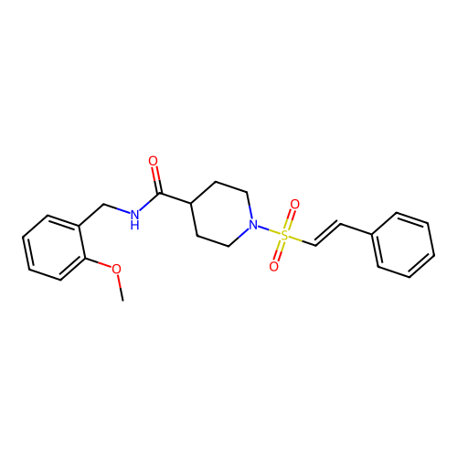 N-[(2-methoxyphenyl)methyl]-1-(2-phenylethenesulfonyl)piperidine-4-carboxamide structure