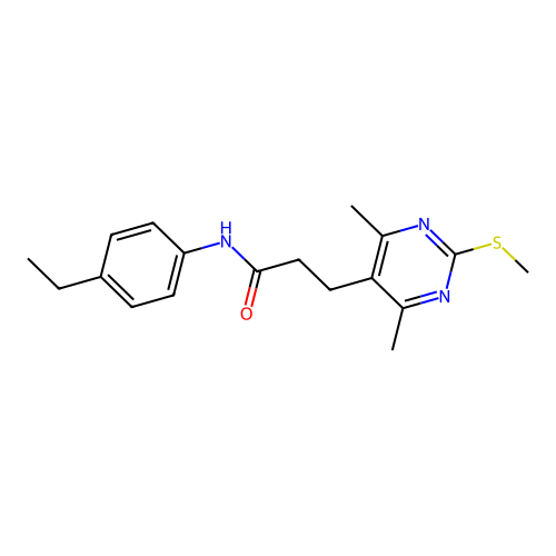 3-[4,6-dimethyl-2-(methylsulfanyl)pyrimidin-5-yl]-N-(4-ethylphenyl)propanamide structure