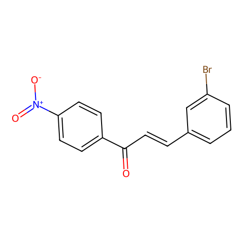 (E)-3-(3-bromophenyl)-1-(4-nitrophenyl)prop-2-en-1-one structure