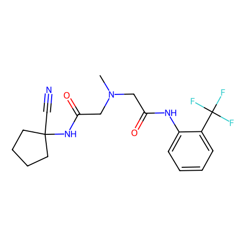 N-(1-cyanocyclopentyl)-2-[methyl({[2-(trifluoromethyl)phenyl]carbamoyl}methyl)amino]acetamide structure