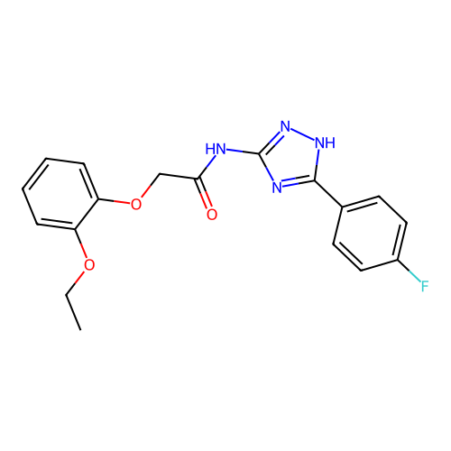 2-(2-Ethoxyphenoxy)-N-(5-(4-fluorophenyl)-4H-1,2,4-triazol-3-yl)acetamide structure