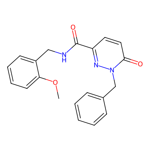 1-benzyl-N-[(2-methoxyphenyl)methyl]-6-oxopyridazine-3-carboxamide structure
