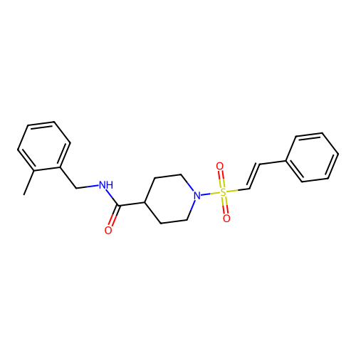 N-[(2-methylphenyl)methyl]-1-(2-phenylethenesulfonyl)piperidine-4-carboxamide structure