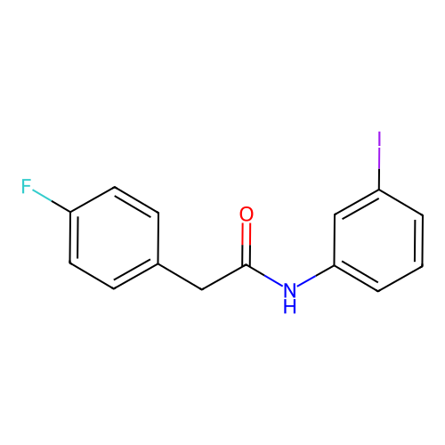 2-(4-fluorophenyl)-N-(3-iodophenyl)acetamide structure