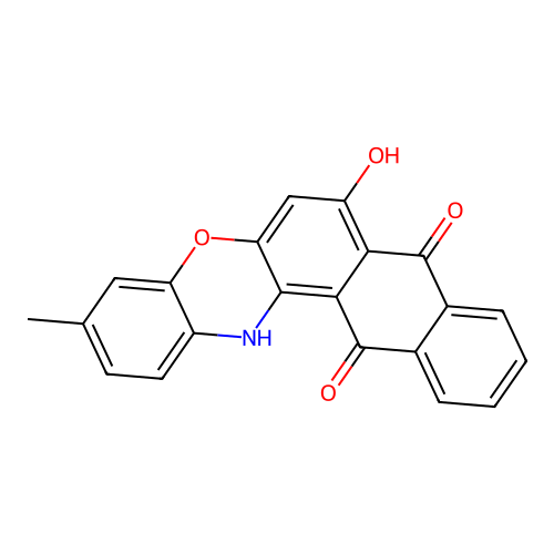 7-hydroxy-3-methyl-14H-naphtho[3,2-a]phenoxazine-8,13-dione structure