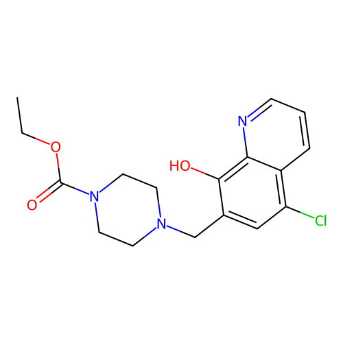 Ethyl 4-[(5-chloro-8-hydroxyquinolin-7-yl)methyl]piperazine-1-carboxylate structure
