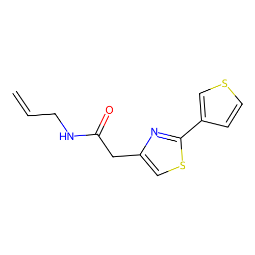 N-Allyl-2-(2-(thiophen-3-yl)thiazol-4-yl)acetamide structure