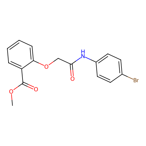 Methyl 2-(2-((4-bromophenyl)amino)-2-oxoethoxy)benzoate structure