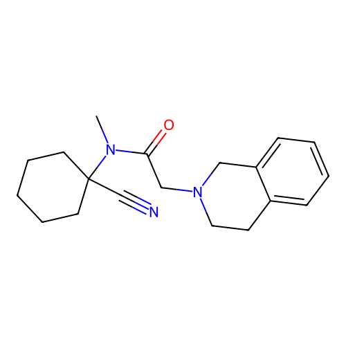 N-(1-cyanocyclohexyl)-N-methyl-2-(1,2,3,4-tetrahydroisoquinolin-2-yl)acetamide structure