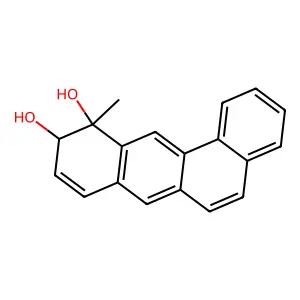 Benzo(a)anthracene-10,11-diol, 10,11-dihydro-11-methyl-, trans- structure