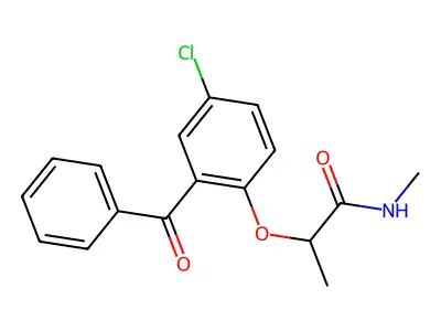 2-(2-苯甲酰-4-氯苯氧基)-N-甲基丙酰胺 structure