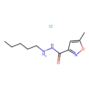 3-Isoxazolecarboxylic acid, 5-methyl-, 2-pentylhydrazide, hydrochloride structure