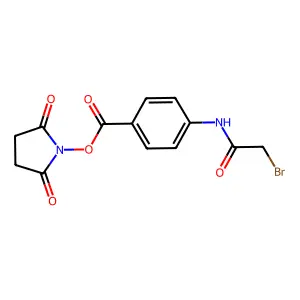 N-Succinimidyl ((bromoacetyl)amino)benzoate structure