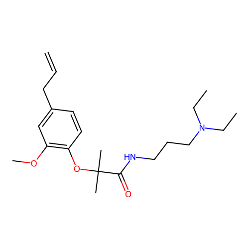Propionamide, 2-(4-allyl-2-methoxyphenoxy)-N-(3-(diethylamino)propyl)-2-methyl- structure