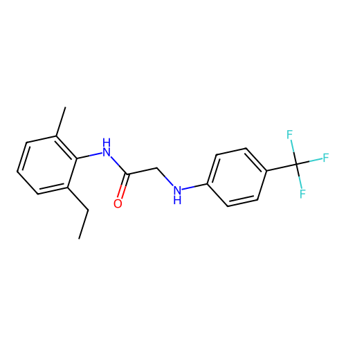 N-(2-ethyl-6-methylphenyl)-2-[4-(trifluoromethyl)anilino]acetamide structure