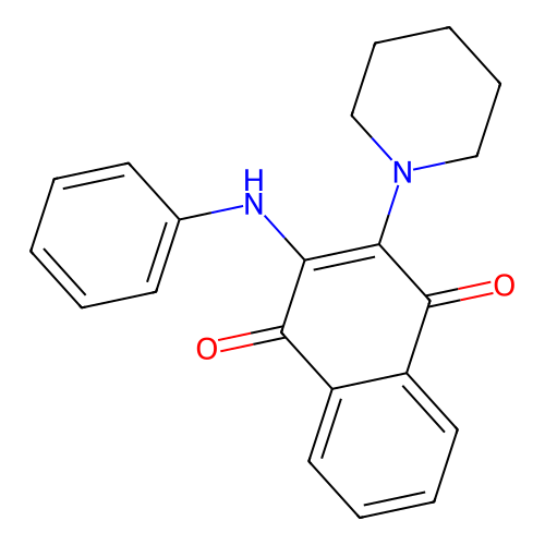 2-Anilino-3-piperidin-1-ylnaphthalene-1,4-dione structure