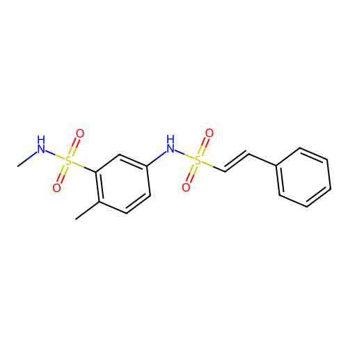 N,2-dimethyl-5-(2-phenylethenesulfonamido)benzene-1-sulfonamide structure