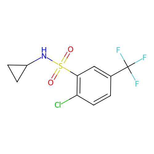 2-chloro-N-cyclopropyl-5-(trifluoromethyl)benzenesulfonamide structure