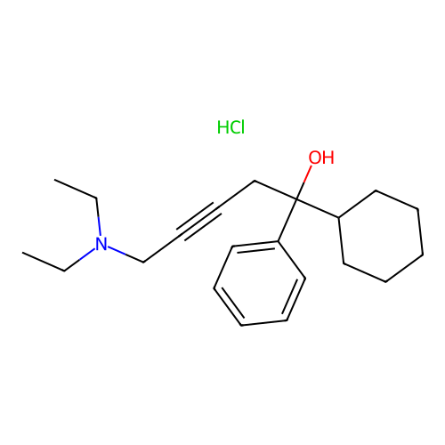 1-Cyclohexyl-5-(diethylamino)-1-phenylpent-3-yn-1-ol hydrochloride structure