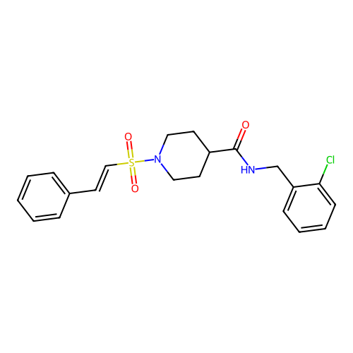N-[(2-chlorophenyl)methyl]-1-(2-phenylethenesulfonyl)piperidine-4-carboxamide structure